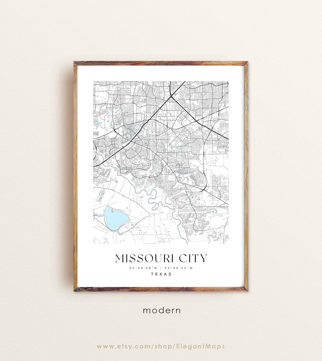 Missouri City Texas Map, Missouri City TX Map, Missouri City City Print