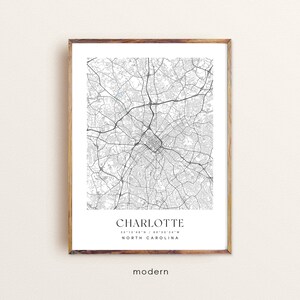 Charlotte North Carolina map, Charlotte NC map, Charlotte city print, Charlotte poster, Charlotte art, Custom city map, Wall Art