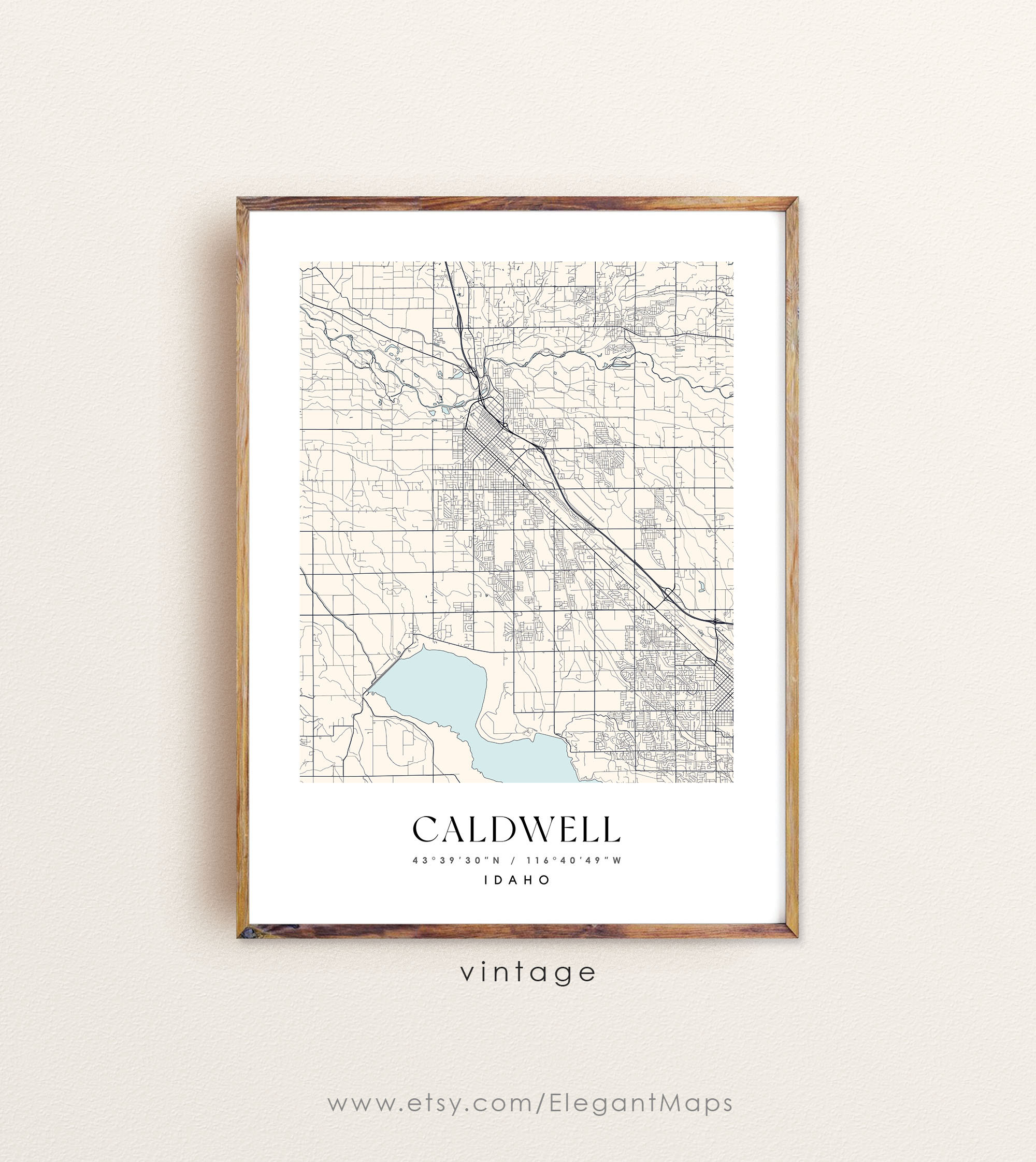 Caldwell Idaho Map Caldwell ID Map Caldwell City Print Etsy