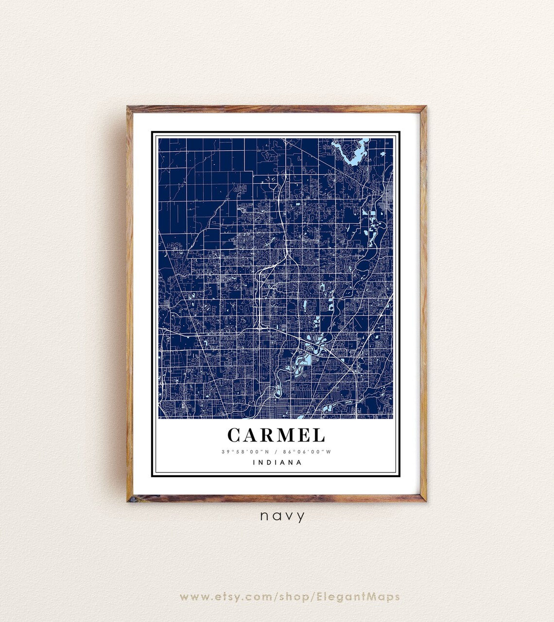 Carmel Indiana map Carmel IN map Carmel city map Carmel Etsy