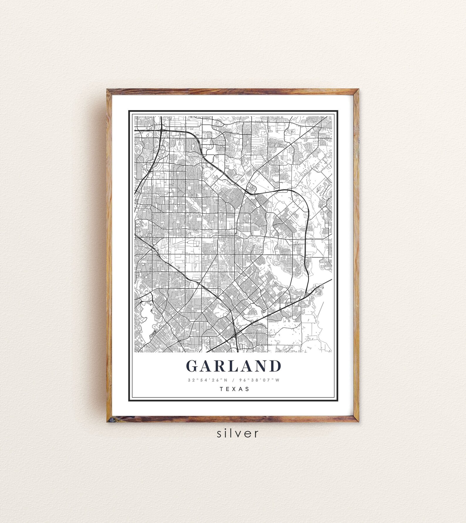 Garland Texas map Garland TX map Garland city map Garland Etsy