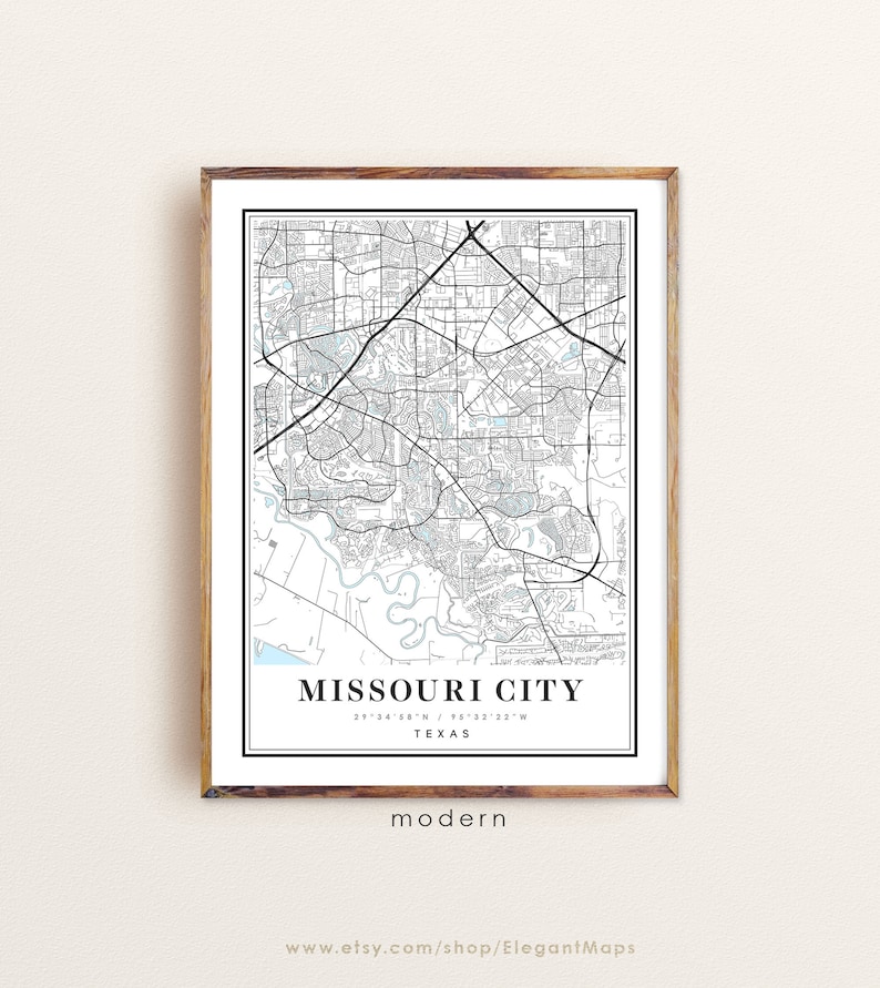 Missouri City Texas map Missouri City TX map Missouri City Etsy