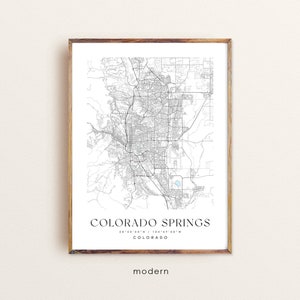 Colorado Springs Map Art Print: Custom Color City Poster