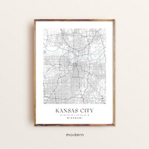 Kansas City Map Art Print: Custom Cityscape Wall Art