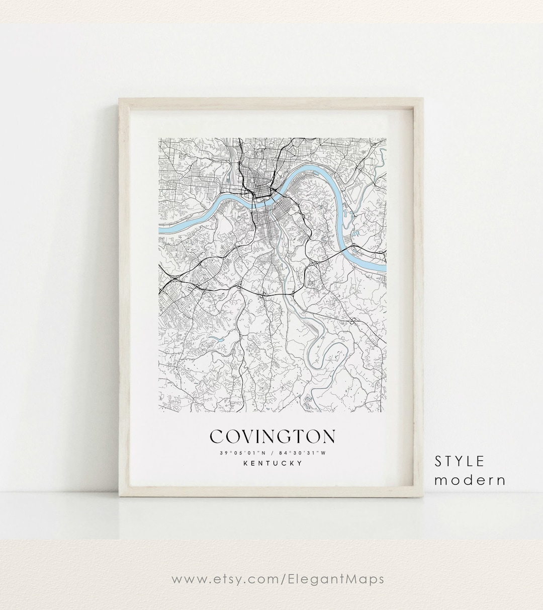 Covington Kentucky Map on Etsy