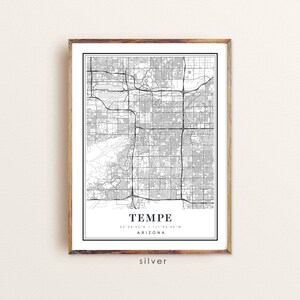 Tempe Arizona map Tempe AZ map Tempe city map Tempe print | Etsy