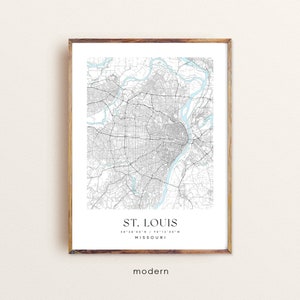 St. Louis Missouri map, St Louis MO map, Saint Louis city print, St. Louis poster, St. Louis art, Custom city map, Wall Art