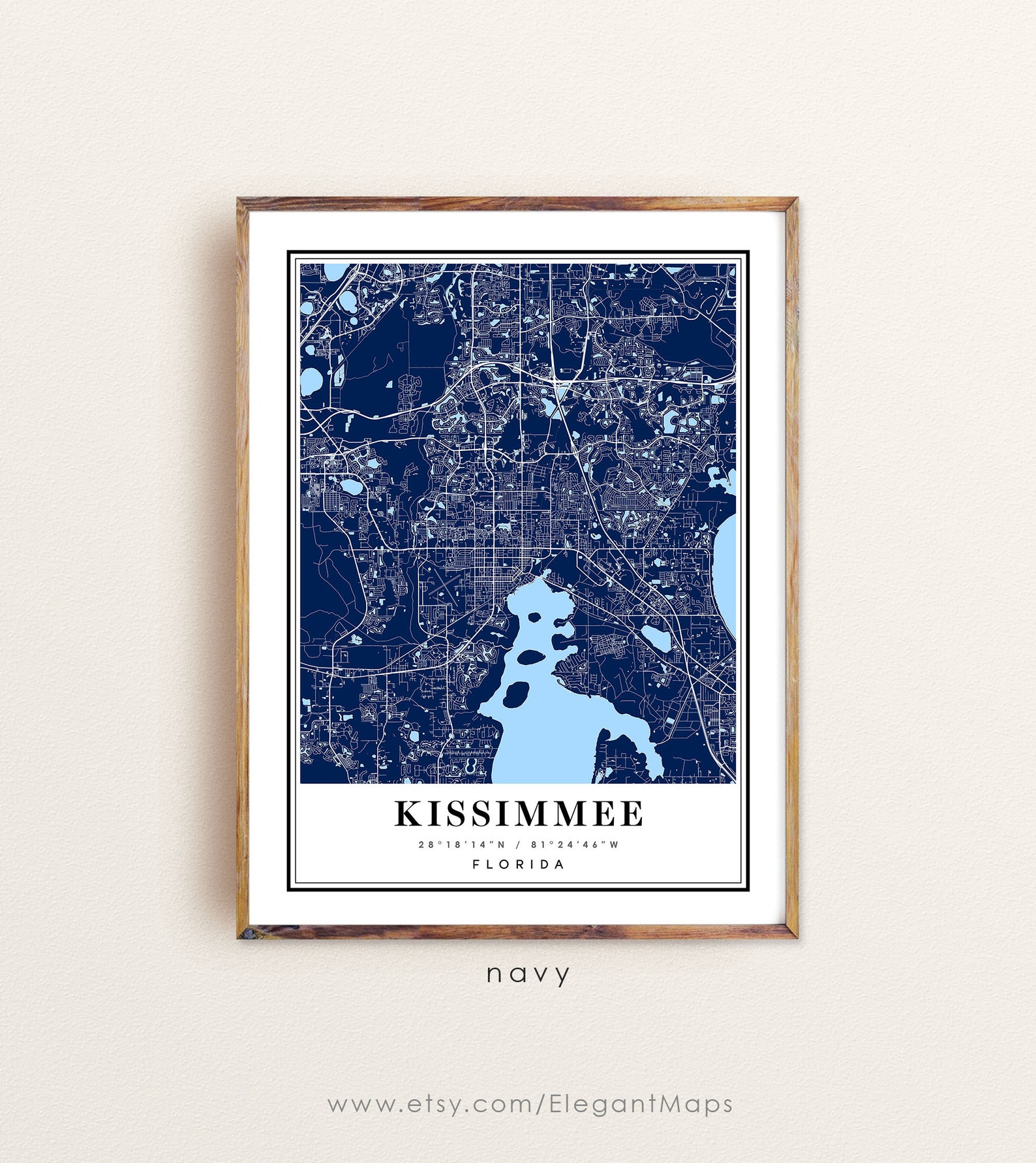 Kissimmee Florida Map Kissimmee FL Map Kissimmee City Map Etsy