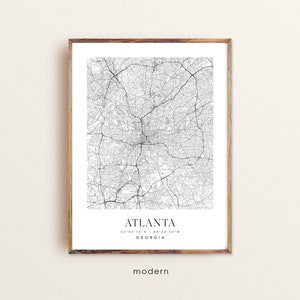 Atlanta City Map Art Print: Custom Georgia Wall Art