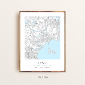 Lynn Massachusetts Map Print: Custom City Wall Art