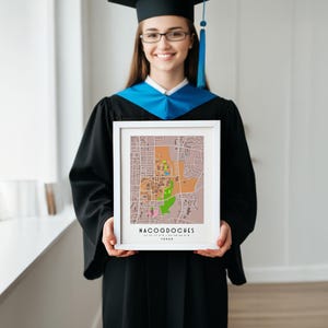 Austin State University Wall Art, Campus Map Print Gift, Nacogdoches TX, College Dorm Decor, University Poster, Graduation Present
