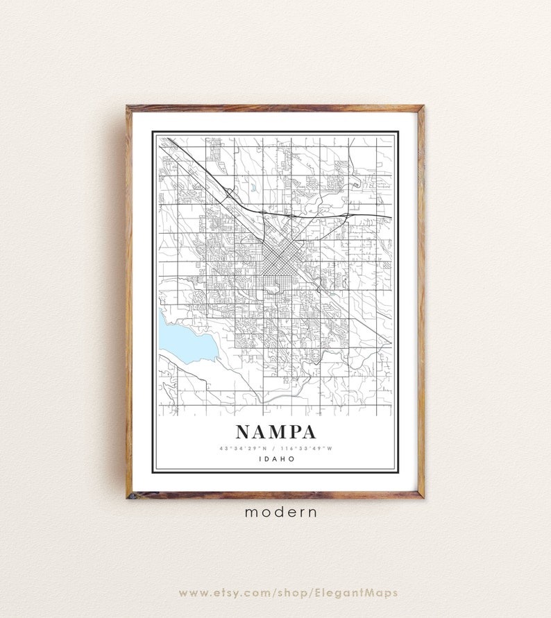 Nampa city map Nampa art Nampa ID map Nampa map Nampa poster Nampa print Custom city map Nampa Idaho map