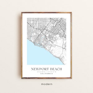 Newport Beach California Map Art Print: Custom City Map