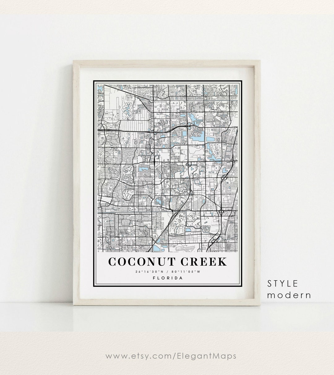 Coconut Creek Florida Map Coconut - Il 1080xN.3476282407 T982 