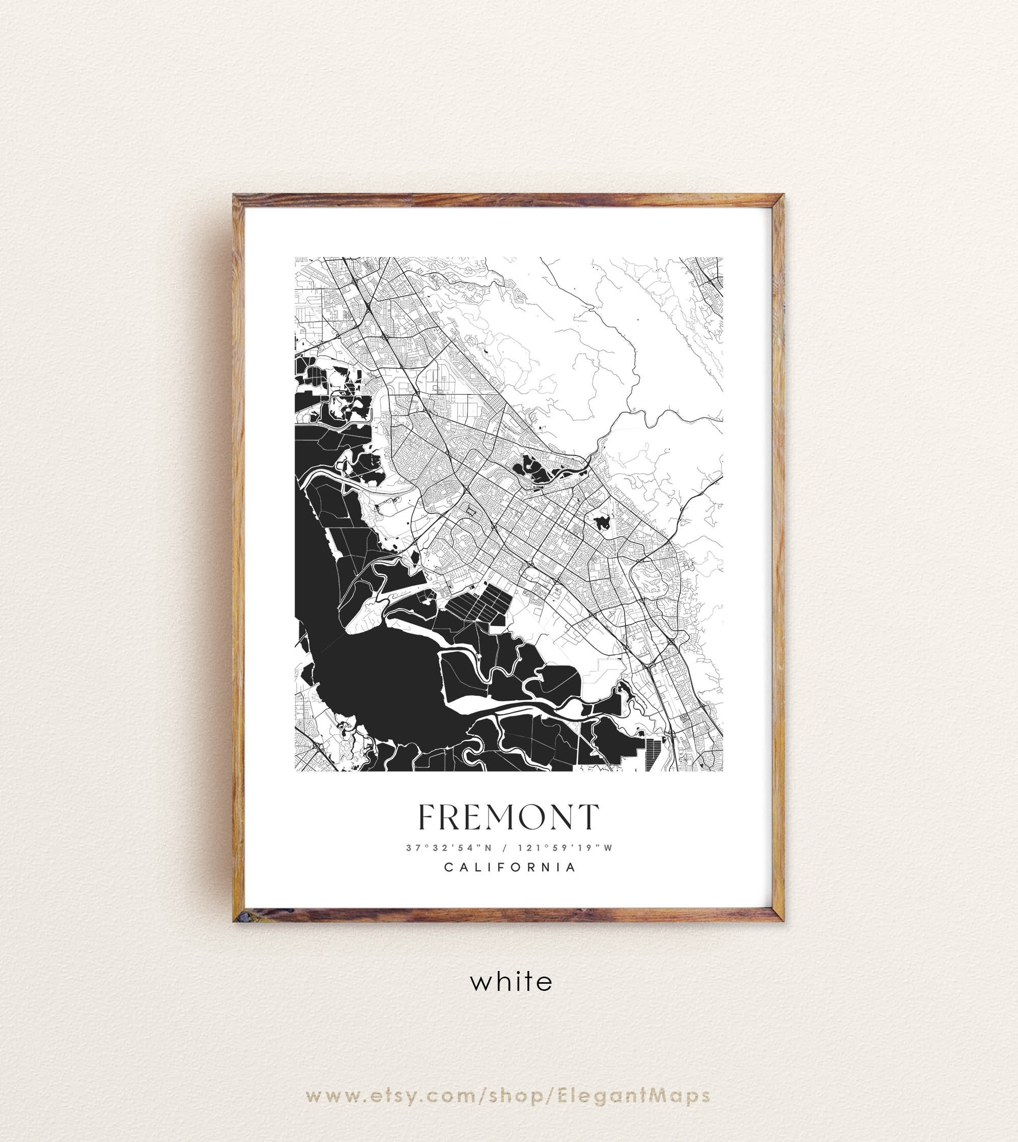 Fremont California Map Fremont CA Map Fremont City Print | Etsy