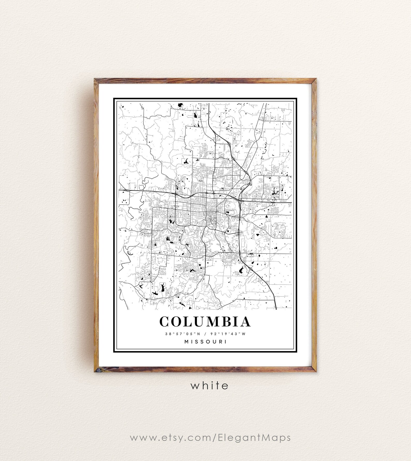 Columbia Missouri Map Columbia MO Map Columbia City Map | Etsy