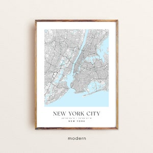 New York City New York map, New York City NY map, New York City city print, New York City poster, New York City art, Custom city map