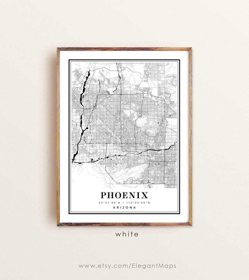 Phoenix Arizona map, Phoenix AZ map, Phoenix city map, Phoenix print, Phoenix poster, Phoenix art, Phoenix map, Custom map prints image 4