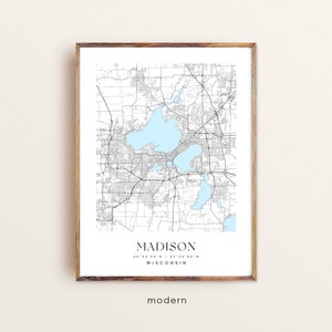 Madison Wisconsin Map Art Print: Custom Cityscape Poster