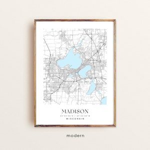 Madison Wisconsin map, Madison WI map, Madison city print, Madison poster, Madison art, Custom city map, Wall Art