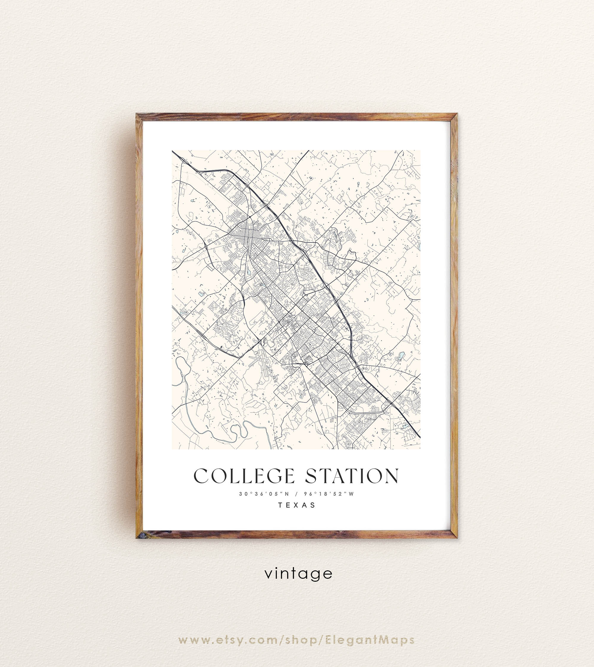 College Station Texas Map College Station TX Map College - Etsy