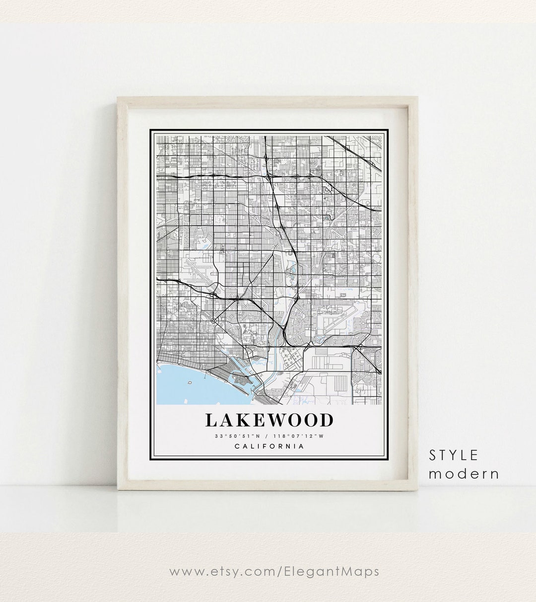 Lakewood California Map, Lakewood CA Map, Lakewood City Map, Lakewood Print, Lakewood Poster