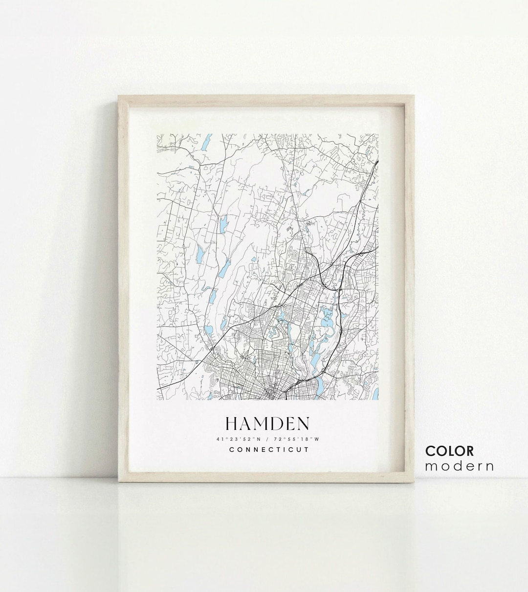 Hamden CT Map Print
