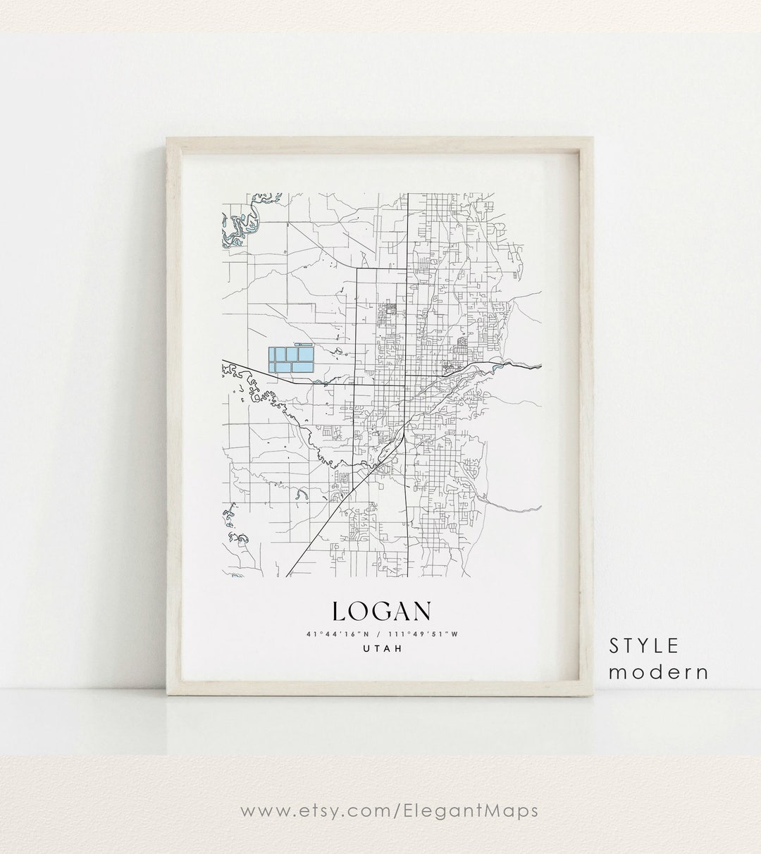 Logan Utah Map Logan UT Map Logan City Print Logan Poster Etsy