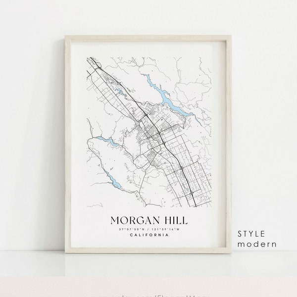 Hill Map Print Etsy