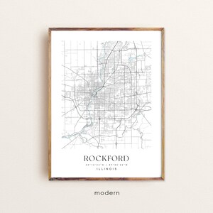 Rockford Illinois map, Rockford IL map, Rockford city print, Rockford poster, Rockford art, Custom city map, Wall Art
