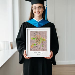 Sam Houston State University Map Print: Huntsville TX Campus Art