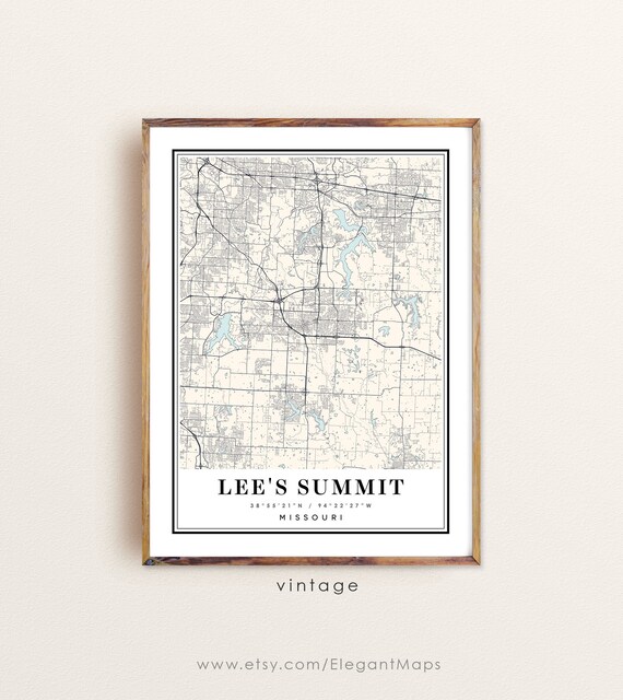 Missouri MO USA Map Poster Lee/'s Summit Map Print Lee/'s Summit City Map Lee/'s Summit Wall Art City Street Road Map