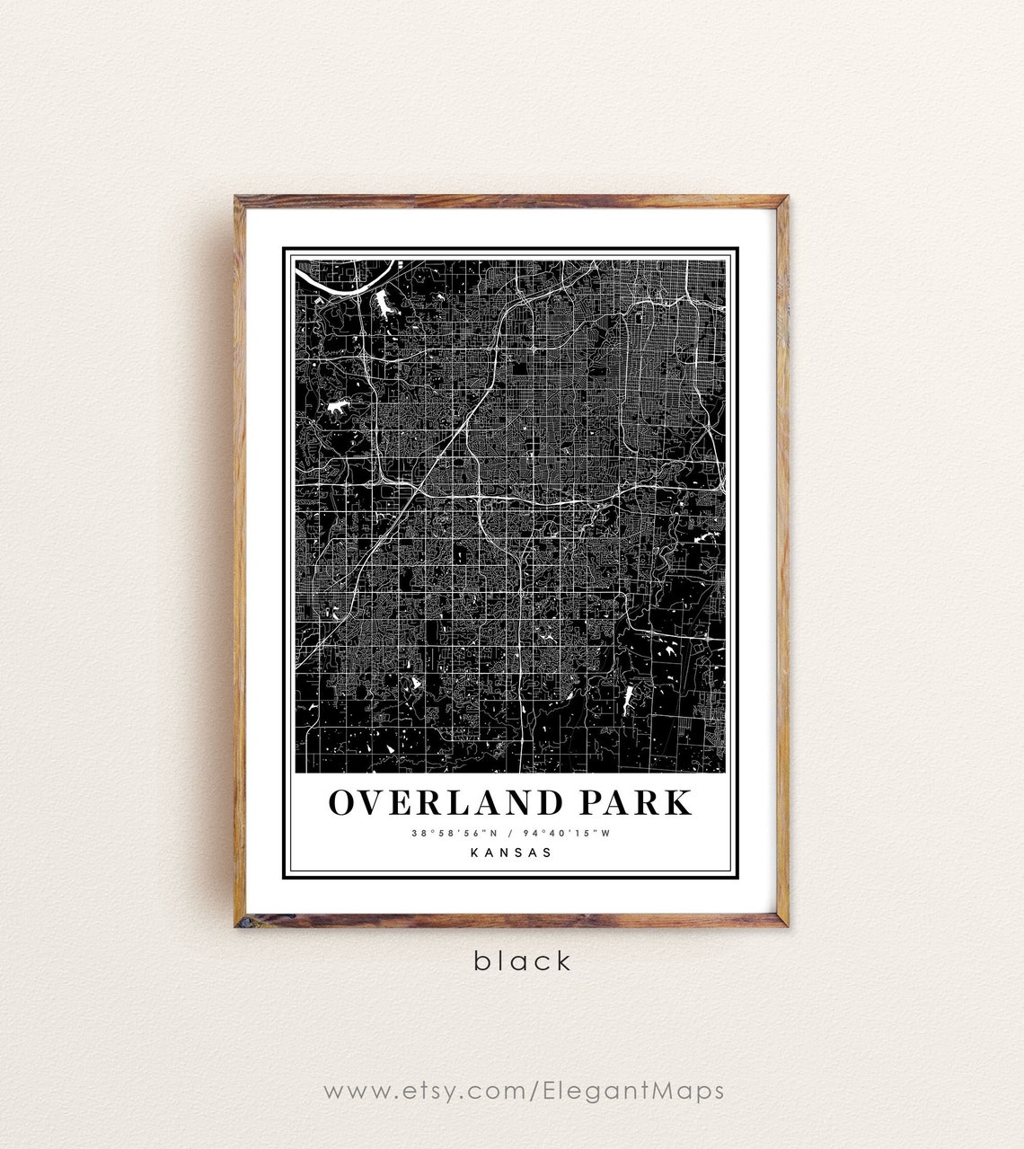Overland Park Kansas Map Overland Park KS Map Overland Park - Etsy