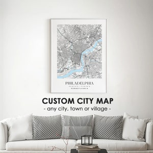 Personalized City Map Print: Custom Town Art, Any Location