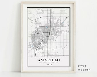 Amarillo Texas map, Amarillo TX map, Amarillo city map, Amarillo print, Amarillo poster, Amarillo art, Amarillo map, Custom map prints
