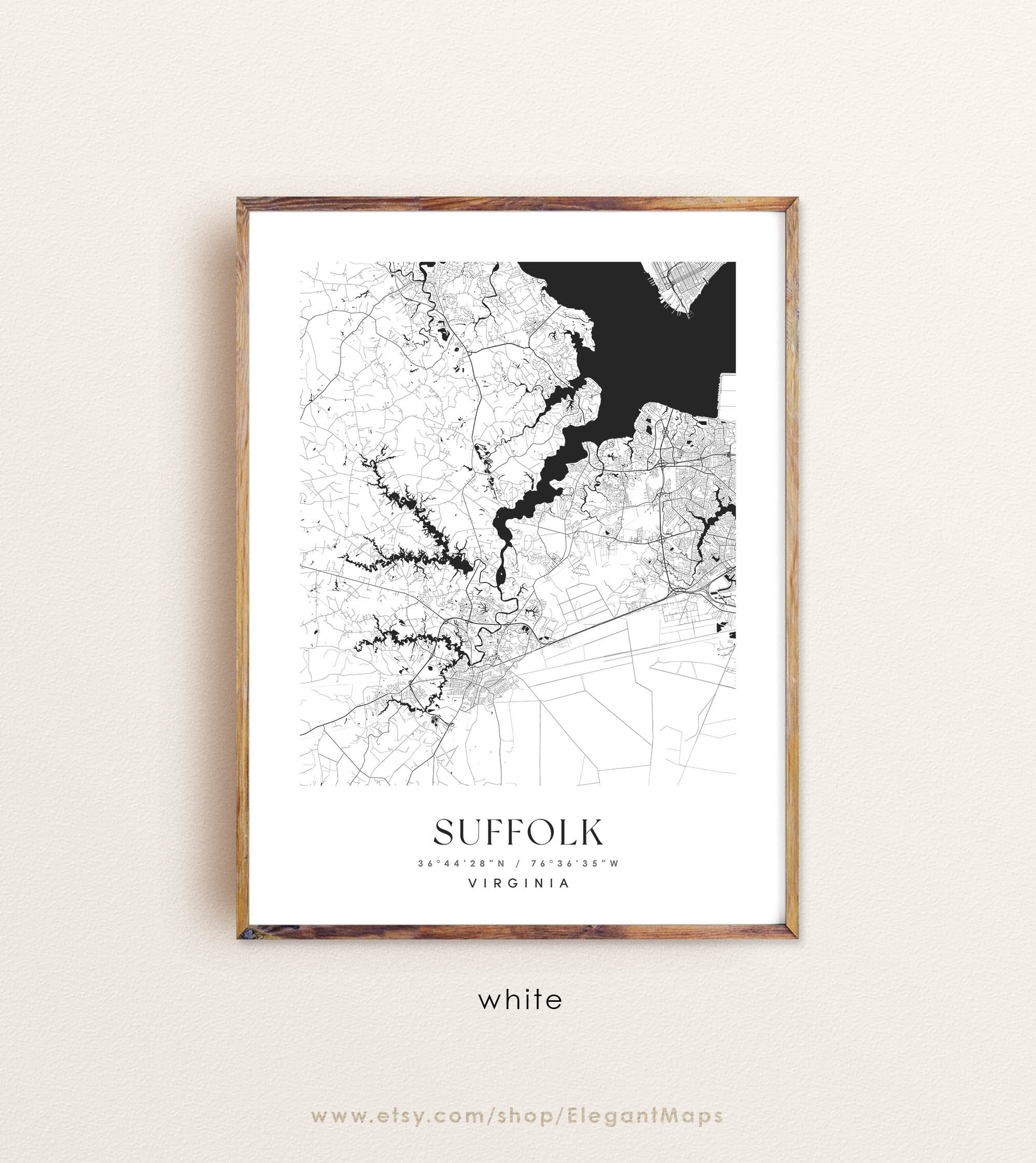 Suffolk Virginia Map Suffolk VA Map Suffolk City Print Etsy