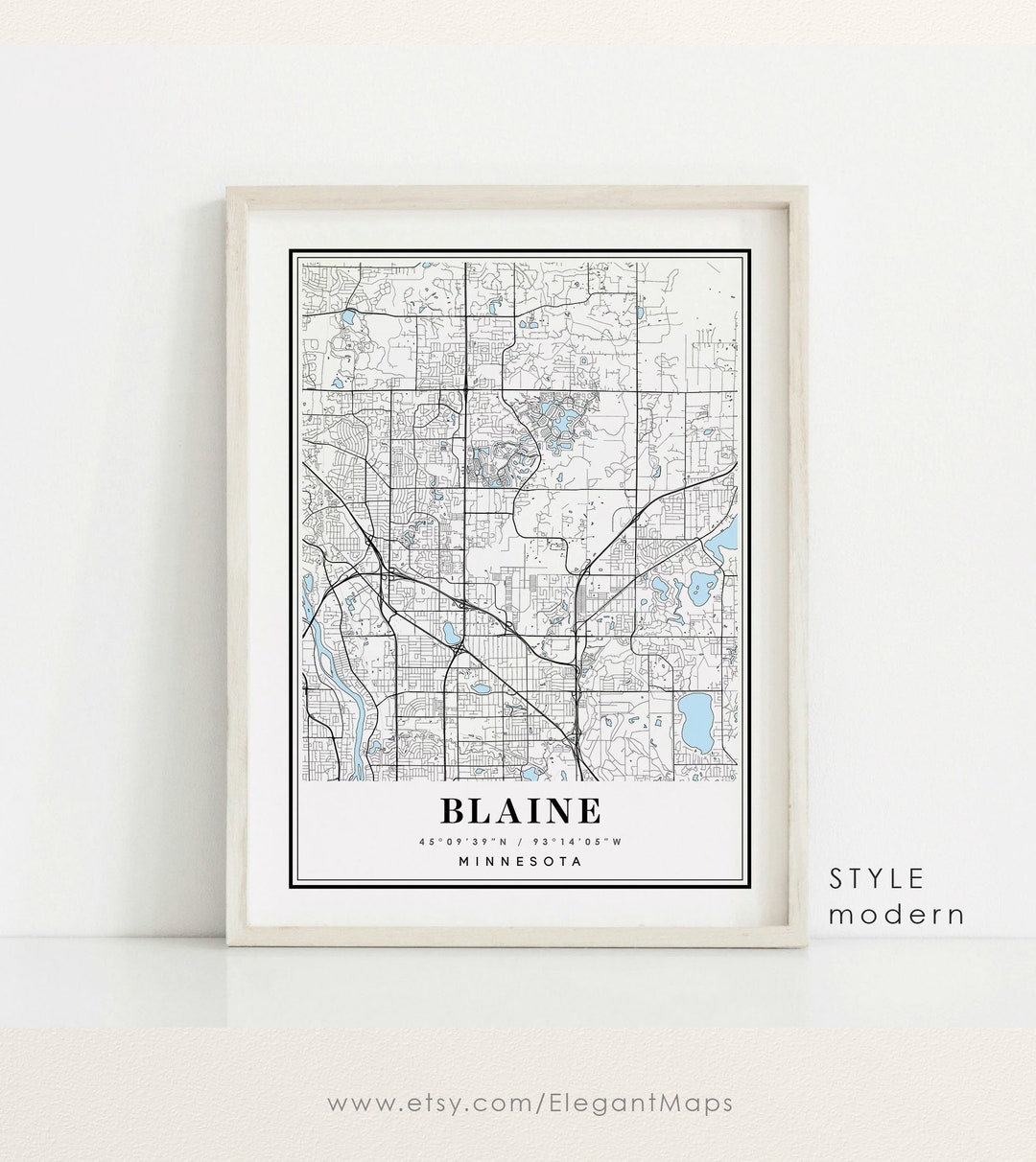Blaine Minnesota Map Blaine MN Map Blaine City Map Blaine - Etsy