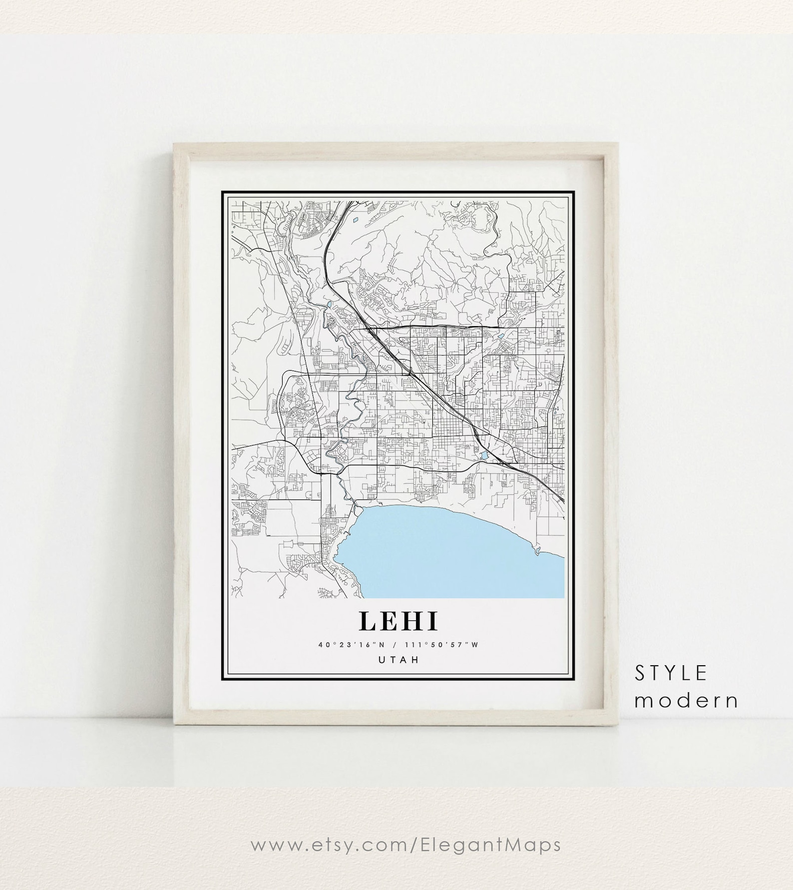 Lehi Utah Map Lehi UT Map Lehi City Map Lehi Print Lehi Etsy UK