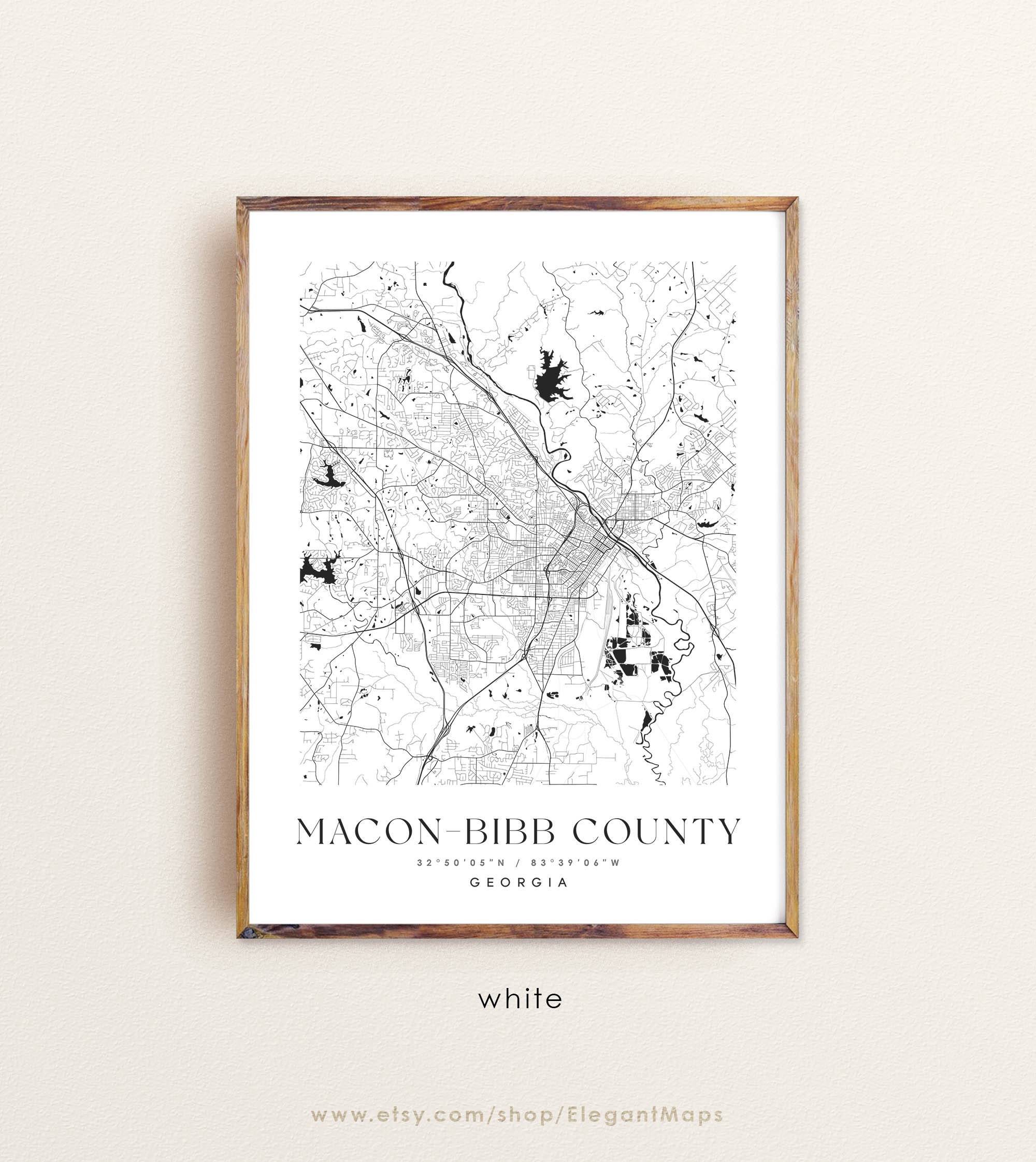 Macon Georgia map Macon GA map Macon city print Macon | Etsy