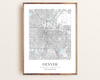 Denver Colorado Map Art Print: Custom Cityscape Wall Art