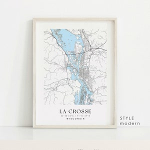 La Crosse Wisconsin Map Print: Custom City Art
