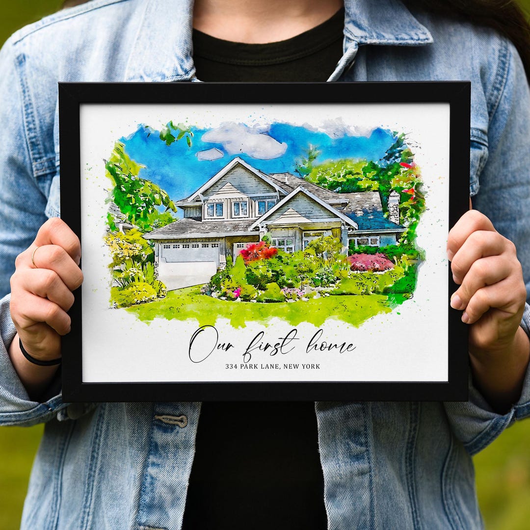 Custom House Portrait Watercolor,watercolor House Painting,personalized ...