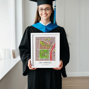 USC Wall Art Campus Map Print - University of Southern California Los Angeles CA Gift for Alumni & Students