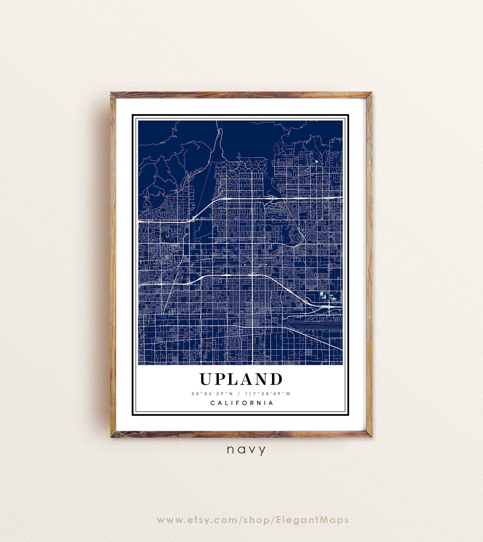 Upland California Map Upland CA Map Upland City Map Upland | Etsy