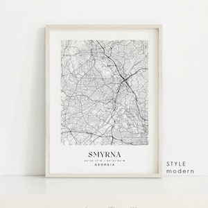 Smyrna Georgia Map Art Print: Custom Cityscape Poster