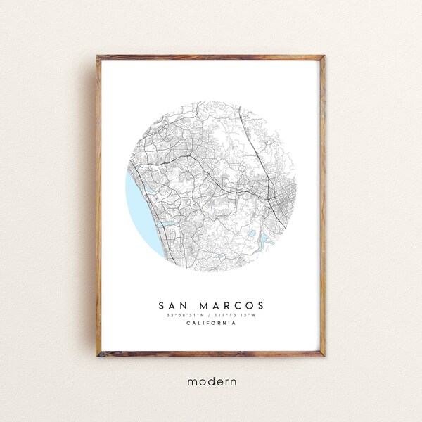 San Marcos California, San Marcos CA map, San Marcos print, San Marcos poster, San Marcos art, Custom Anniversary Birthday Gift