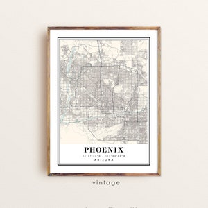 Phoenix Arizona map, Phoenix AZ map, Phoenix city map, Phoenix print, Phoenix poster, Phoenix art, Phoenix map, Custom map prints image 2