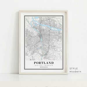 Portland Oregon map, Portland OR map, Portland city map, Portland print, Portland poster, Portland art, Portland map, Custom map prints