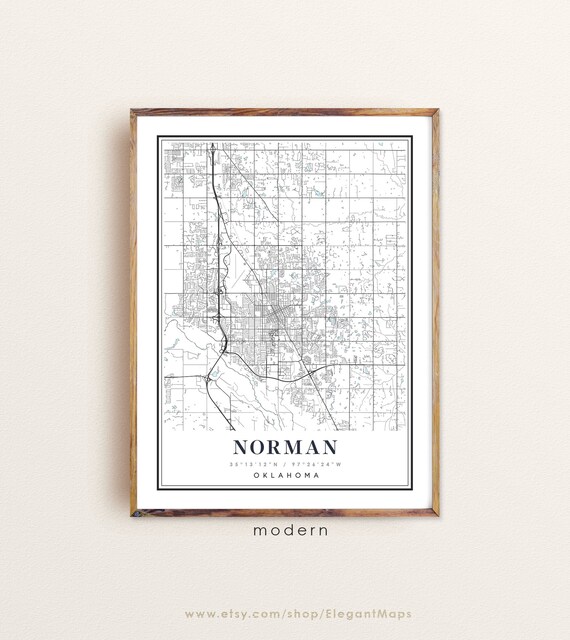 Norman OK Map Norman Oklahoma Map Norman City Map Norman | Etsy