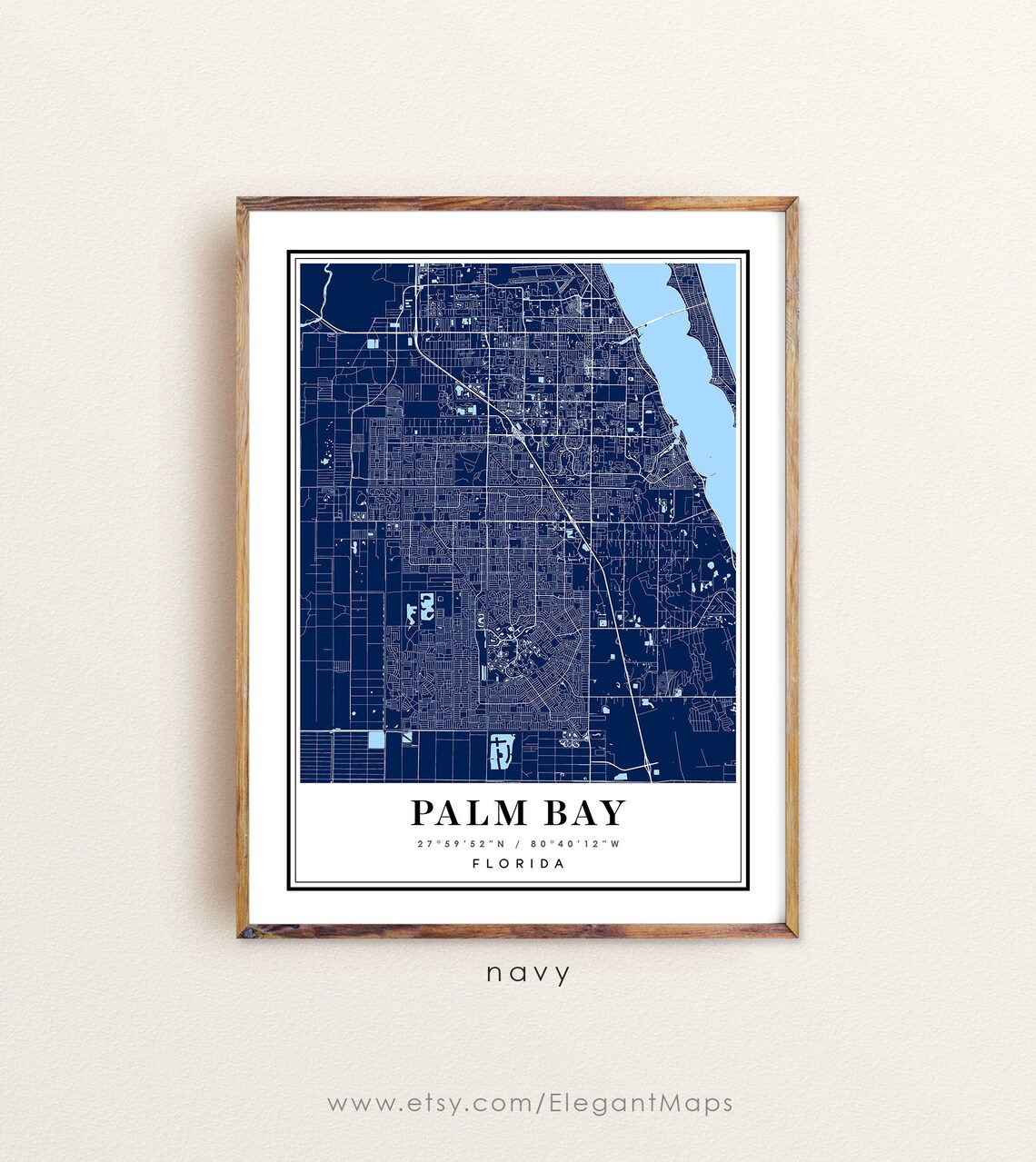 Palm Bay Florida Map Palm Bay FL Map Palm Bay City Map Palm - Etsy